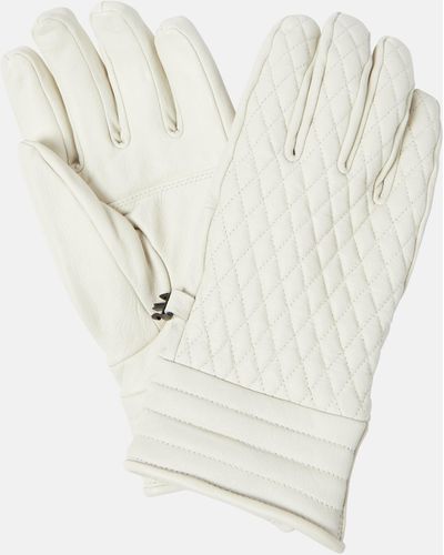 Fusalp Athena Quilted Leather Ski Gloves - White