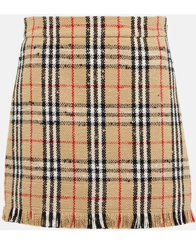 Burberry Vintage Check Boucle Miniskirt - Natural