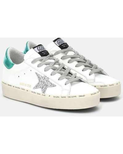 Golden Goose Hi Star Leather Sneakers - White