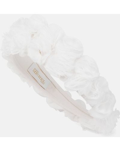 Maison Michel Bridal Constance Tulle Headband - White