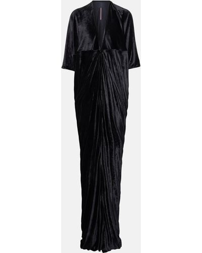 Rick Owens Lilies Draped Jersey Maxi Dress - Black