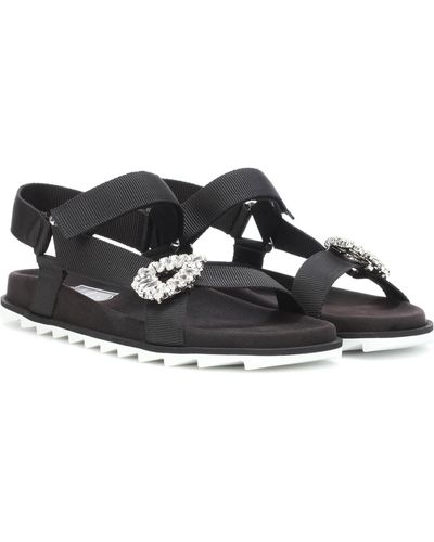 Roger Vivier Crystal-embellished Sandals - Black