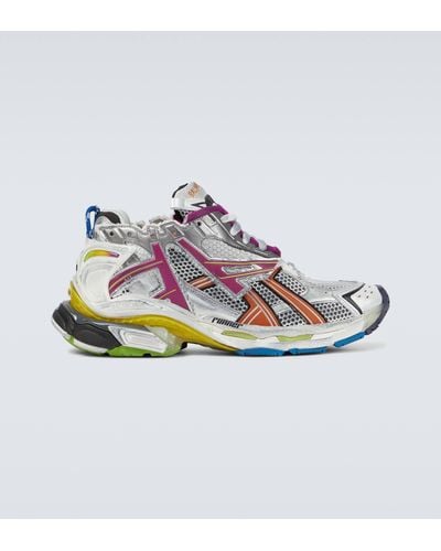Balenciaga Runner Mesh And Faux-leather Low-top Sneakers - Multicolour