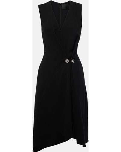 Givenchy Pleated Crepe Midi Dress - Black