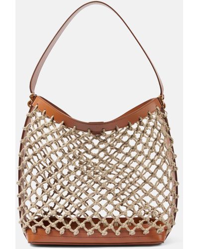 Stella McCartney Small Knotted Faux Leather-trimmed Tote Bag - Brown