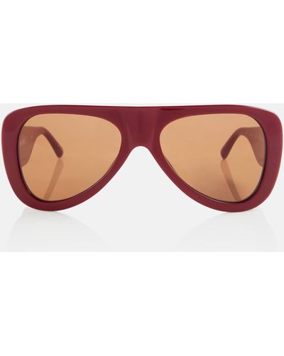 The Attico X Linda Farrow Edie Aviator Sunglasses - Brown