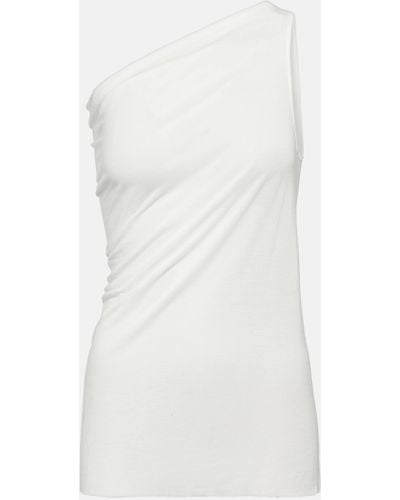 Rick Owens One-shoulder Jersey Top - White