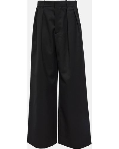 Wardrobe NYC Pleated Low-rise Wide-leg Wool Pants - Black