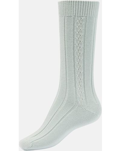 Loro Piana Bobby Ribbed-knit Cashmere Socks - White