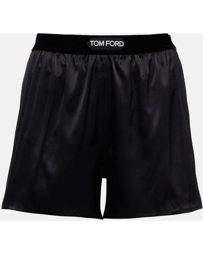 Tom Ford Silk-blend Shorts - Black