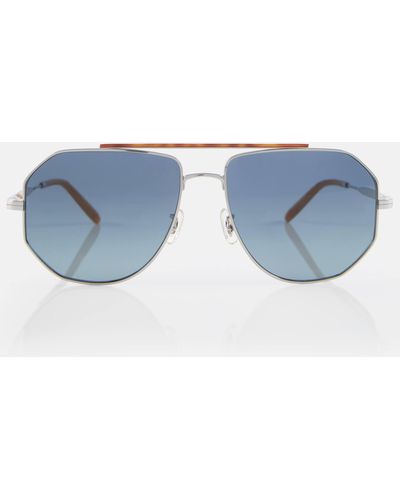 Brunello Cucinelli X Oliver Peoples Moraldo Aviator Sunglasses - Blue