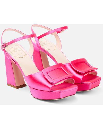Roger Vivier Satin Sandals - Pink