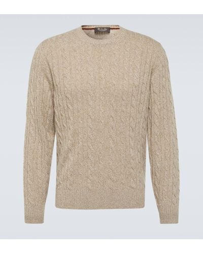 Loro Piana Cable-knit Cashmere Sweater - Natural