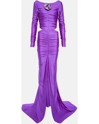 GIUSEPPE DI MORABITO Corsage Cutout Gown - Purple
