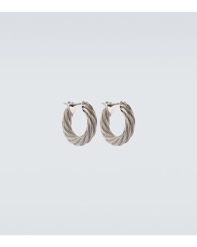 Bottega Veneta Cord Sterling Silver Hoop Earrings - White