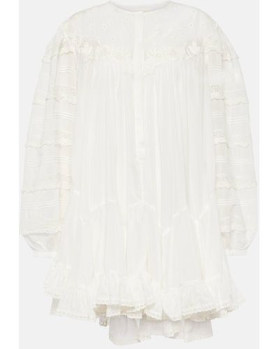 Isabel Marant Gyliane Cotton And Silk Minidress - White