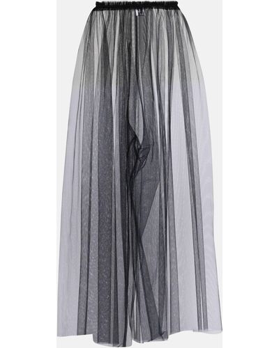 Noir Kei Ninomiya Sheer Tulle Wide-leg Pants - Grey