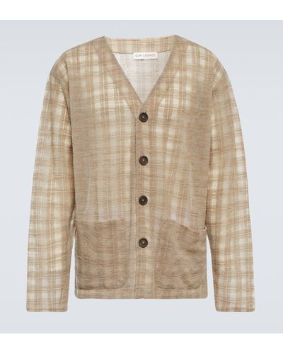 Our Legacy The Cardigan Checked Cardigan - Natural