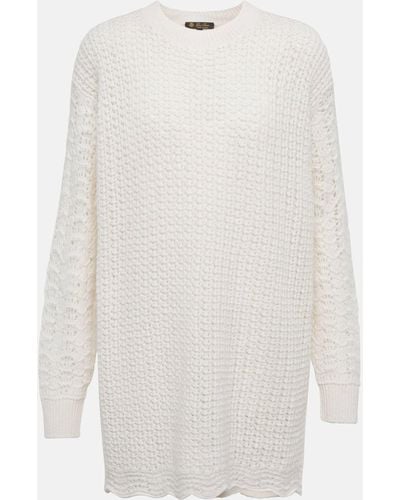 Loro Piana Cashmere And Silk Oversized Sweater - White