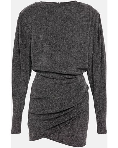 Isabel Marant Benedicte Metallic Knit Minidress - Grey