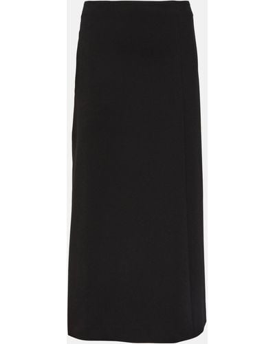 The Row Flores Asymmetric Scuba Maxi Skirt - Black