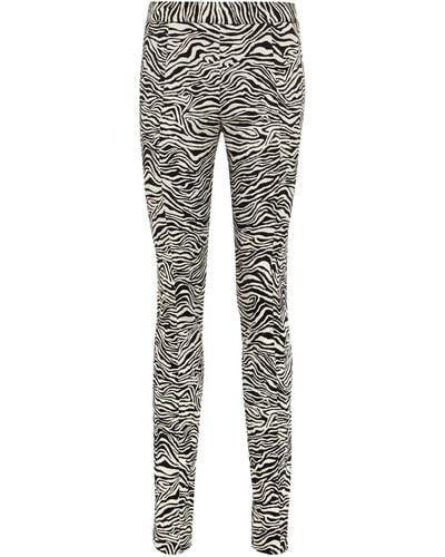 Proenza Schouler Zebra Jacquard Skinny Pants - Grey