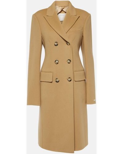 Sportmax Selim Double-breasted Wool Coat - Natural