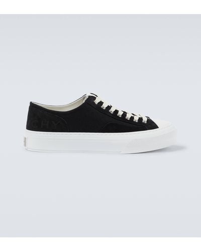 Givenchy City Suede And Canvas Sneakers - Black