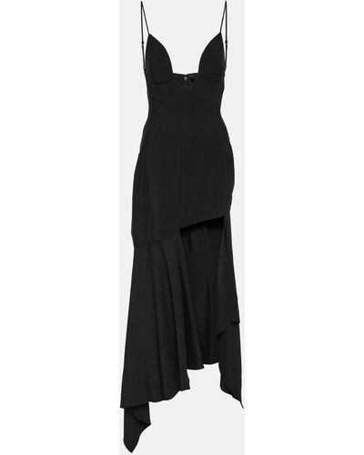 Mugler Panelled Midi Dress - Black