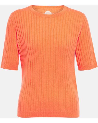 Jardin Des Orangers Ribbed-knit Cashmere Top - Orange