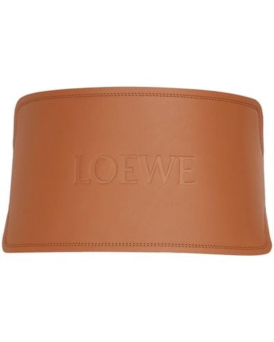 Loewe Logo-embossed Leather Belt - Brown