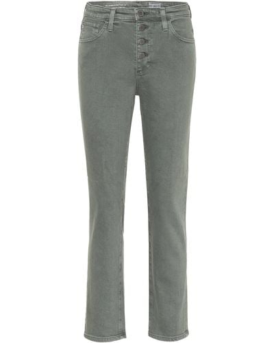 AG Jeans Isabelle High-rise Straight Jeans - Grey