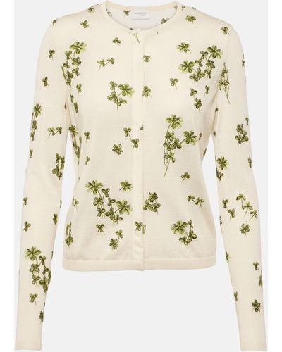 Giambattista Valli Embroidered Cashmere And Silk Cardigan - Natural