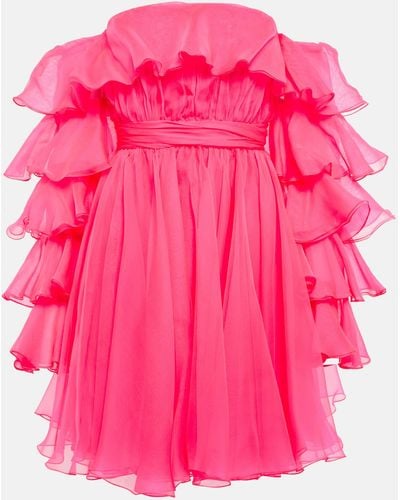 Giambattista Valli Off-the-shoulder Silk Minidress - Pink
