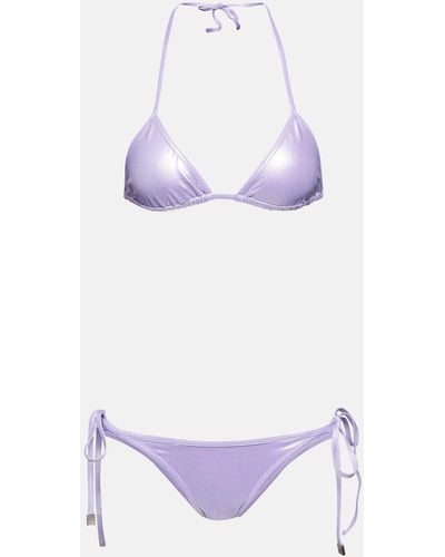 The Attico Metallic Bikini - Purple