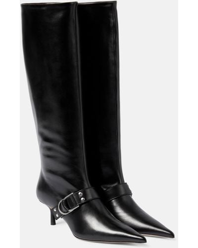 Blumarine Jeanne Leather Knee-high Boots - Black