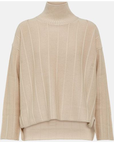 Max Mara Leisure Beira Virgin Wool Turtleneck Sweater - Natural