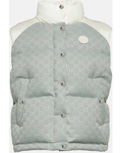 Gucci GG Cotton-blend Canvas Puffer Vest - Green