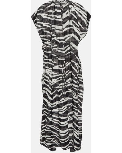 Stella McCartney Zebra-print Cotton Maxi Dress - Black