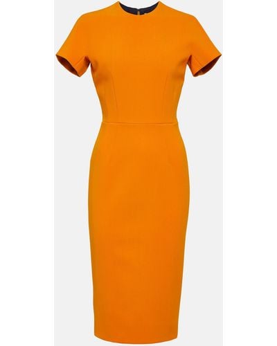 Victoria Beckham T-shirt Crepe Midi Dress - Orange