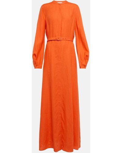Gabriela Hearst Massey Linen Maxi Dress - Orange
