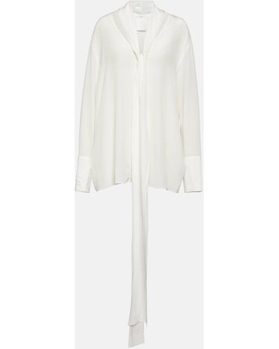 Givenchy Tie-neck Silk Crepe De Chine Blouse - White