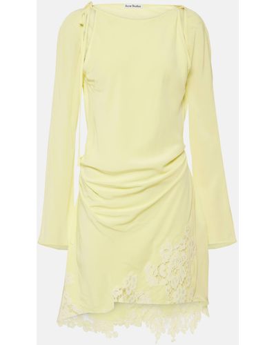 Acne Studios Cutout Lace-trimmed Minidress - Yellow