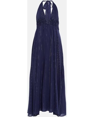 Heidi Klein Striped Halterneck Maxi Dress - Blue