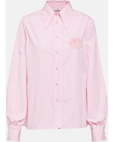 Etro Logo Striped Cotton Shirt - Pink