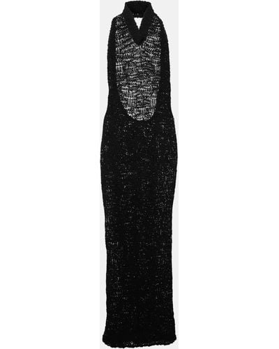 Alexandre Vauthier Halterneck Cotton Jersey Gown - Black