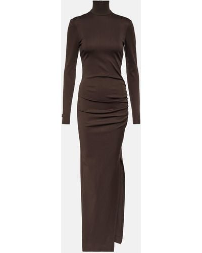 Dolce & Gabbana Turtleneck Jersey Maxi Dress - Brown