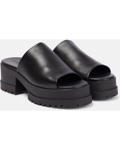 Robert Clergerie Wiam Leather Platform Mules - Black