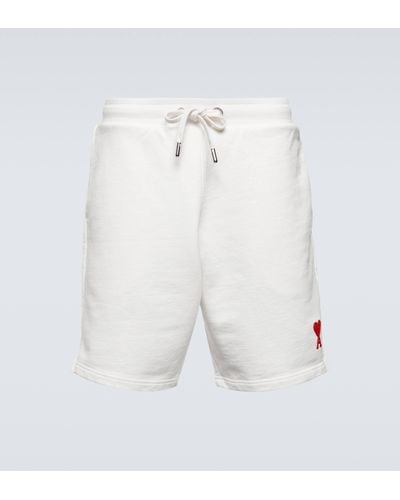 Ami Paris Ami De Cour Cotton Shorts - White