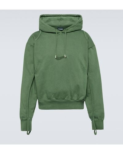 Jacquemus Le Sweatshirt Camargue Branded Organic Cotton-jersey Hoody X - Green